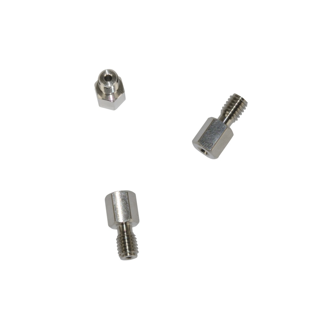 10 Bushings for 1/16", long, without ferrules, wrench caliber 1/4", UNF 10-32, stainless steel