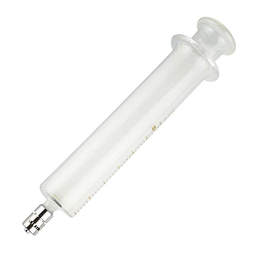 Luer-Lock glass syringe, 10 ml, for 1/8" injection port