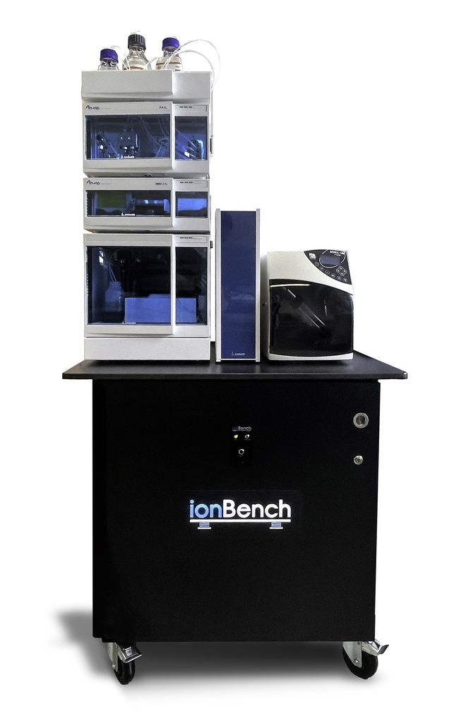 ionBench MS, mit integriertem Schallschutzgehäuse für Vakuumpumpe, Arbeitsfläche 90x88 cm