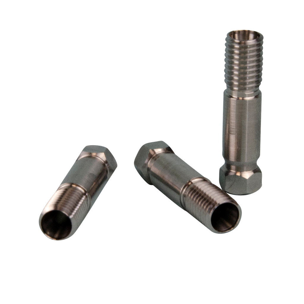 DYNASEAL-Verbindungssystem für 1/8" UNF 1/4-28, 1 lange Verschraubung SSt, ohne Dicht- und Klemmringe, hexagonaler Kopf