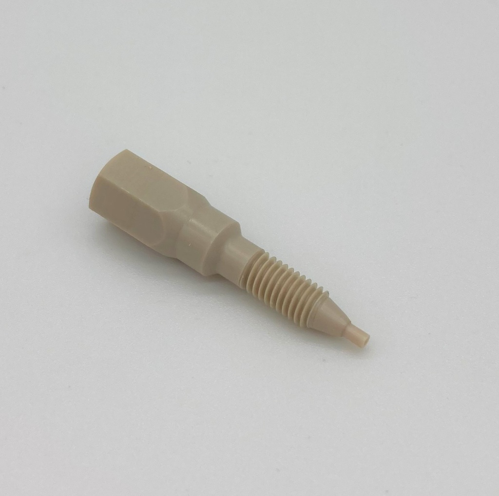 Adapter 1/16" to 1/8", PEEK, male thread 1/16" (UNF 10-32), female thread 1/8"(UNF 1/4-28) 1 pc.