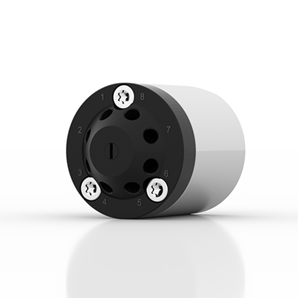 AZURA® V 4.1 Valve, 8Port 2Pos w/o drive, 50 bar, 1/8" 1/4-28 UNF coned, 2 mm bore size, PEEK/PEEK