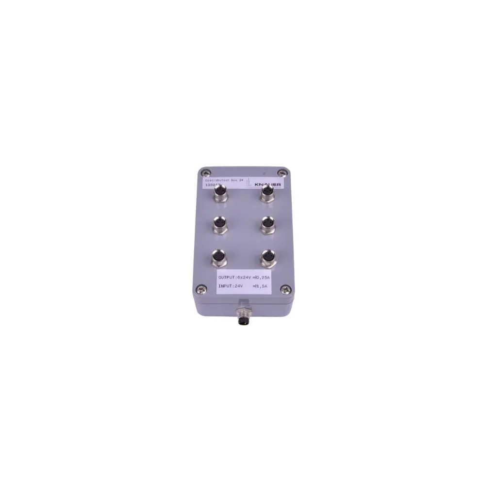Verteilerbox 24 V Output 6 x 0,25 A für AZURA Click Kabelstecker 3-Pol, M2891 Schraubversion, M8x1