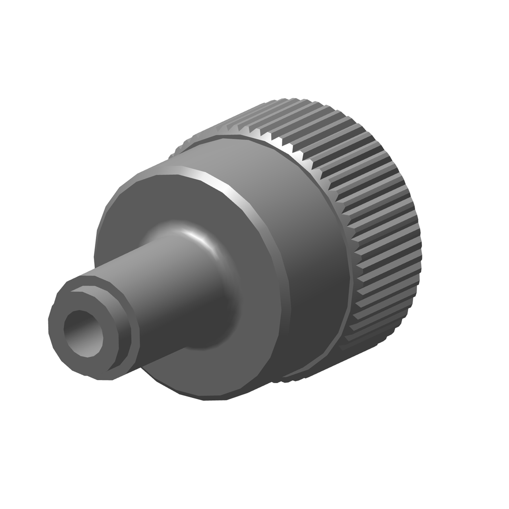 Adapter flat bottom 1/4" UNF 1/2-20 female to 3/16" UNF 5/16-24 male, PCTFE, 1 piece