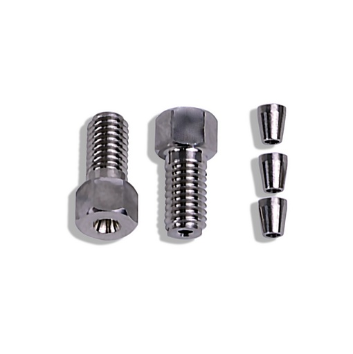 [A9647-1] Standard Fitting, Stainless Steel, for 1/16" capillaries, Set of 10, incl. Stainless Steel ferrules
