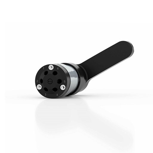 [AVL23CE] AZURA® V 4.1 Ventil, Manuelles 6Port 2Pos, 100 bar, 1/8" 1/4-28 UNF coned, 2 mm Bohrung, PEEK/PEEK