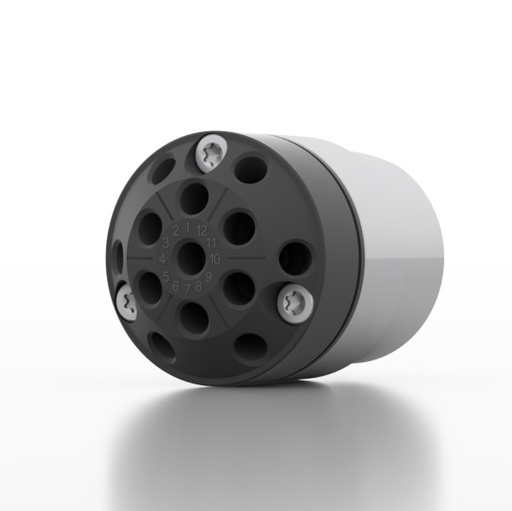 [AVT53CE] AZURA® V 4.1 Valve, 12Port MultiPos w/o drive, 100 bar, 1/8" 1/4-28 UNF coned, 1.5 mm bore, PEEK/PEEK