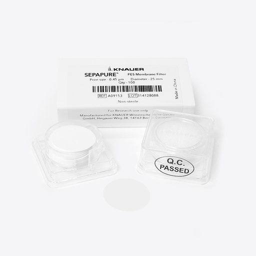 [A09153] Sepapure® Membrane Disc Filter PES, 0.45 µm, 25 mm, 100 Pcs