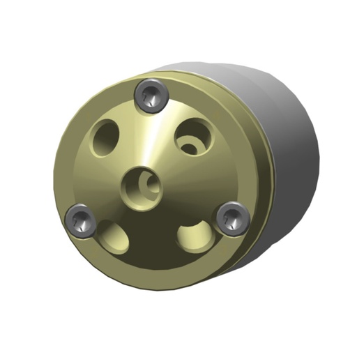 [AVW01GC] AZURA® V 4.1 Valve, 4Port MultiPos w/o drive, 50 bar, 3/16" 5/16-24 UNF flat bottom, 3 mm bore, PEEK/Vespel, incl. Adapter für 1/4" Tubing