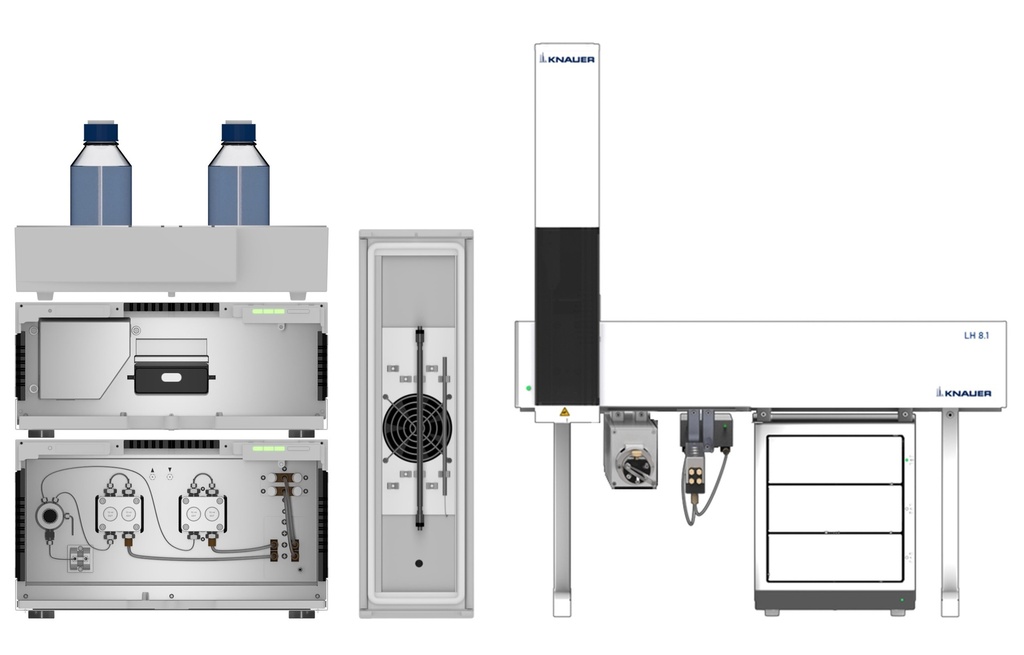 KNAUER AZURA HPLC 862 bar system with binary pump, liquid handler and DAD