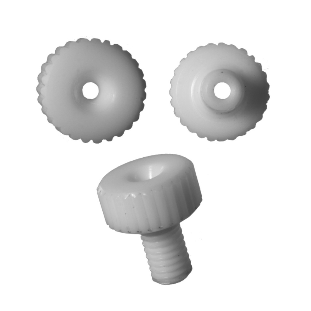 30 Bushings for 1/16", polymer, short, without ferrules, UNF 10-32, knurled