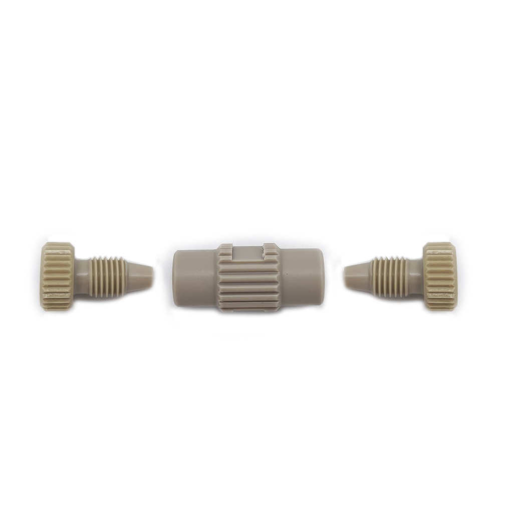 Coupling for 2 capillaries with 1/8" OD, PEEK 2 mm bore, suitable for preparative HPLC