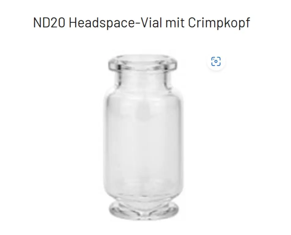 Clear Glass Headspace Vial, Crimp Lid, 9.5 mL for 10 ml AS vials plates 100 Pcs