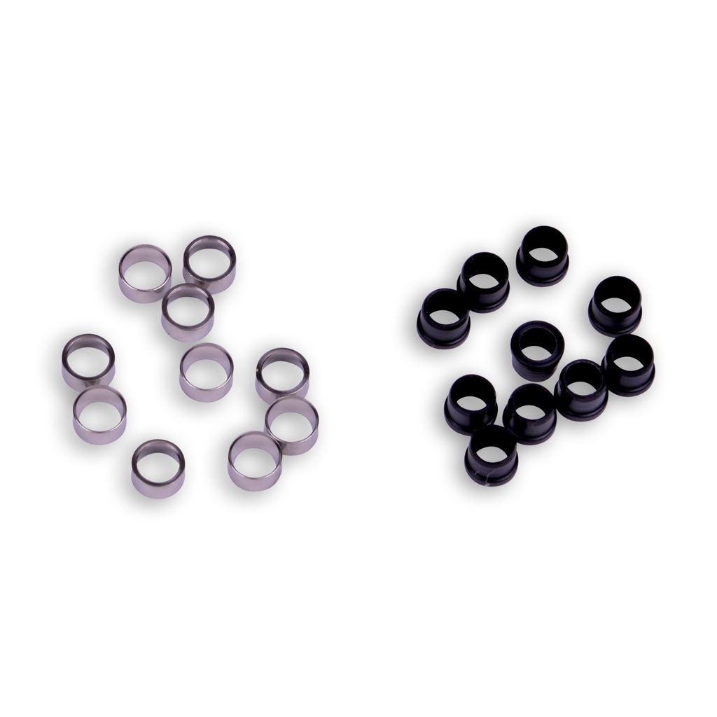 10 Schneidringe für 1/8" (Super Flangeless), PEEK mit Lock-Ring (Edelstahl) 172 bar