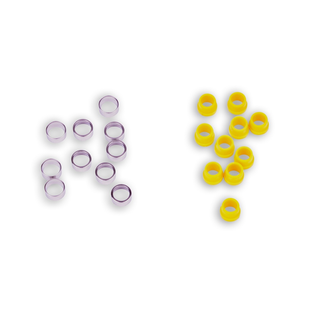 10 Schneidringe für 1/8" (Super Flangeless), ETFE mit Lock-Ring (Edelstahl)