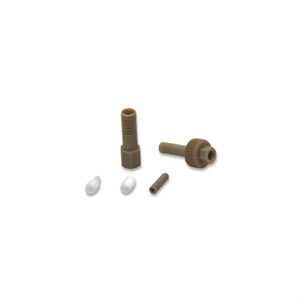 Adapter 1/8" to 1/16", PEEK, male thread 1/8" (UNF 1/4-28, coned) female thread 1/16"(UNF 10-32, coned) 1 pc.
