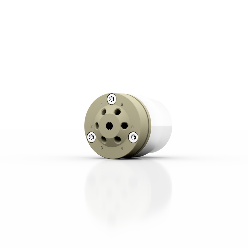 AZURA® V 4.1 Ventil, 6Port 2Pos o. Antrieb, 240 bar, 1/16" 10-32 UNF, 0,75 mm Bohrung, PEEK/PEEK