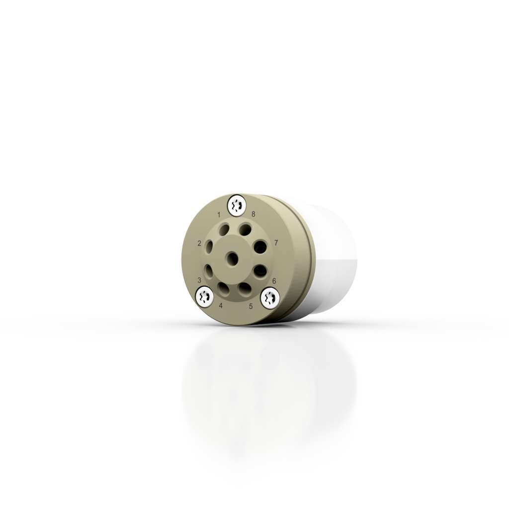 AZURA® V 4.1 Valve, 8Port MultiPos w/o drive, 240 bar, 1/16" 10-32 UNF, 0.75 mm bore, PEEK/PEEK
