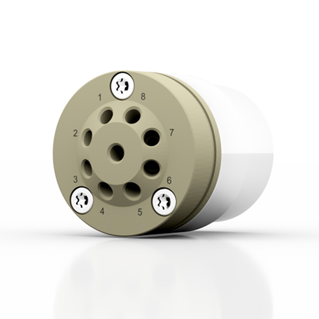 AZURA® V 4.1 Ventil, 8Port MultiPos o. Antrieb, Break-free Rotordichtung, 240 bar, 1/16" 10-32 UNF, 0,75 mm Bohrung, PEEK/PEEK