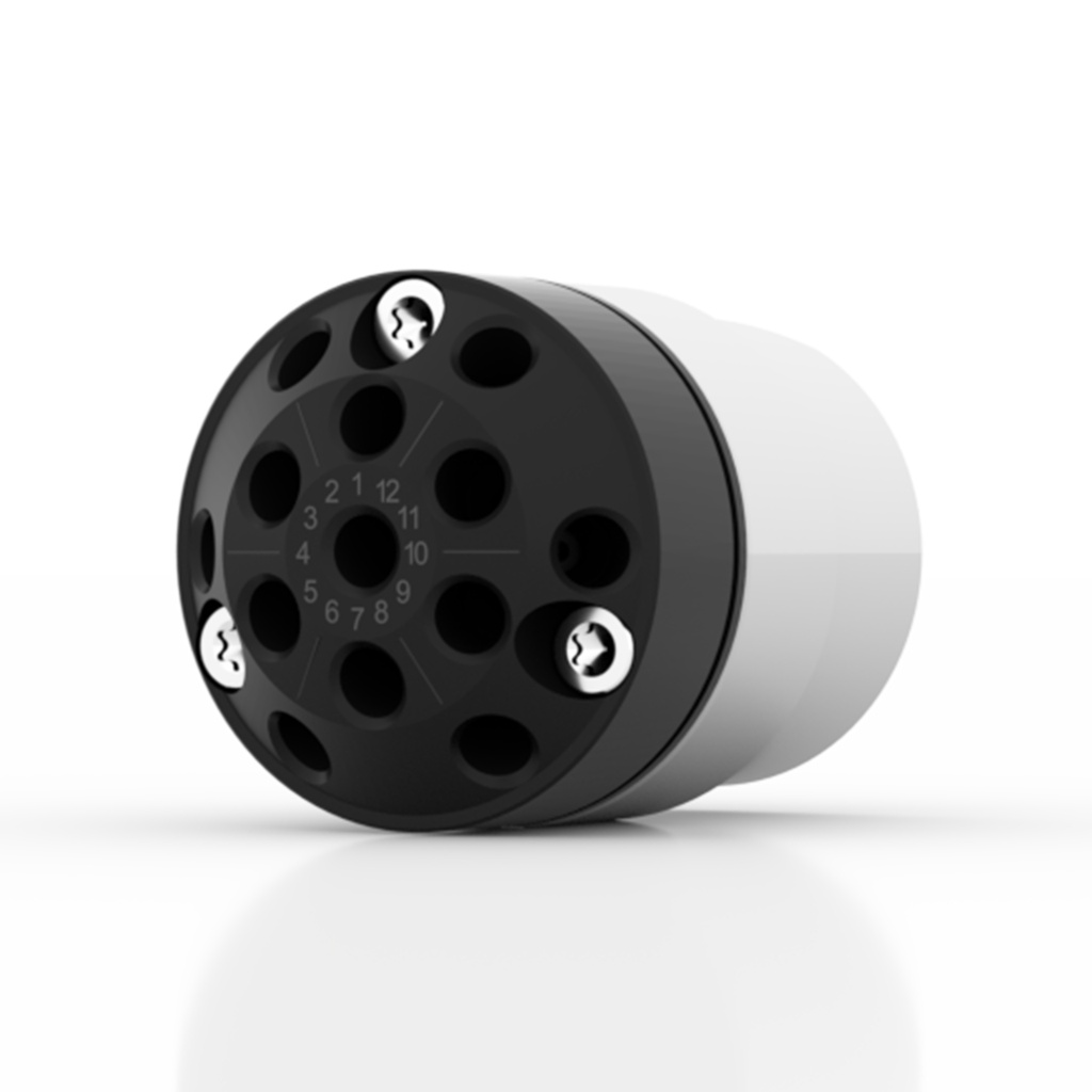 AZURA® V 4.1 Valve, 12Port MultiPos w/o drive, 100 bar, 1/8" 1/4-28 UNF, 1.5 mm bore, SSt-DLC/PEEK