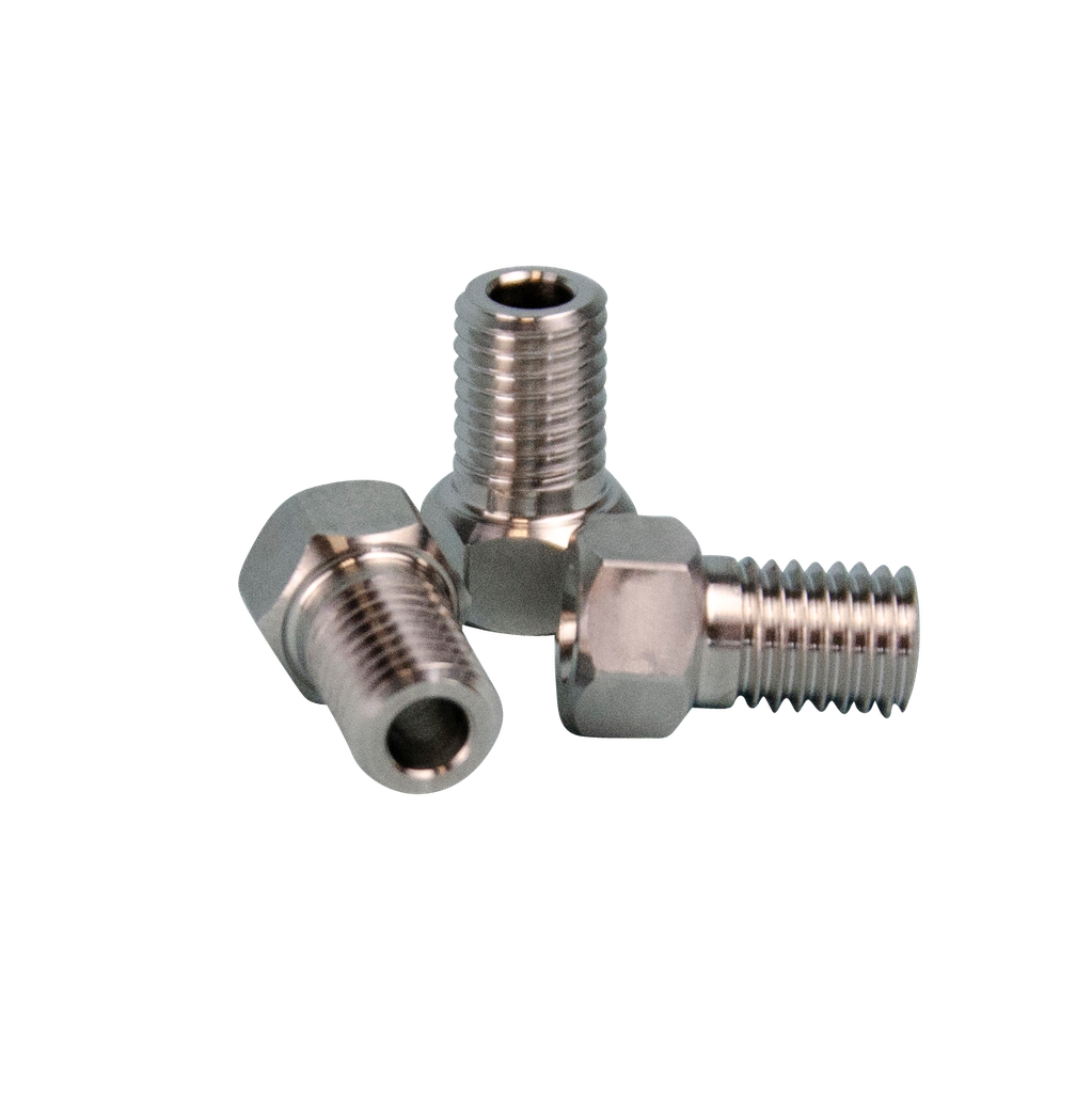 5 Bushings for 1/8" UNF 1/4-28, SSt, short, hex head, without ferrules