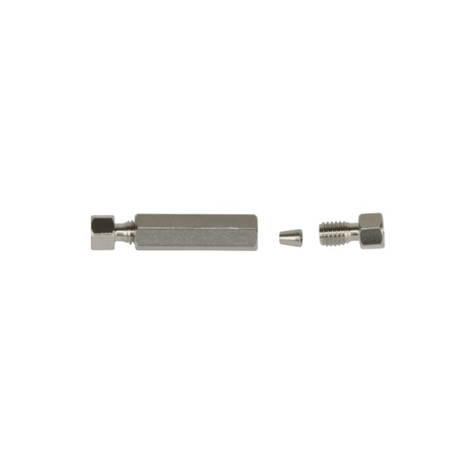 [A0117V1] Coupling for 2 capillaries with 1/16" OD, titanium 0.5 mm bore, suitable for classical HPLC
