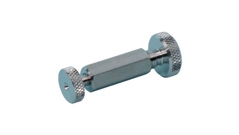 [A0485] Coupling for 2 capillaries 1/16''-1/8'', stainless steel, 1 mm bore, Dynaseal, thread: M8x1, 10-32 UNF