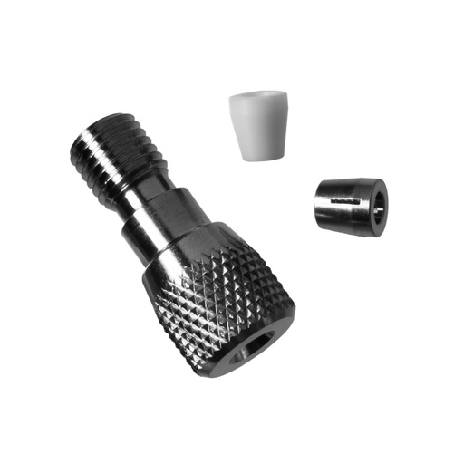 [A0736] DYNASEAL connection system for 1/8", 4 long bushings SSt, 4 clamping rings and 8 sealing rings, M8x1 thread