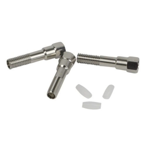 [A1203-1] DYNASEAL-Verbindungsystem für 1/16", 5 lange Verschraubun­ gen SSt, hexagonaler Kopf 1/4", 5 Doppelkonusdichtringe Polymer