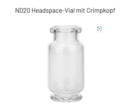 [A15852] Rollrandflasche Headspace, 9,5 mL Klarglas 100 St