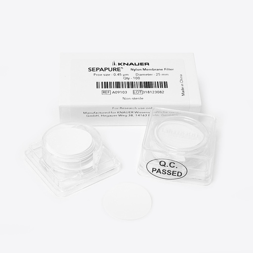 [A09103] Sepapure Membrane Disc Filter Nylon, 0.45 µm, 25 mm  100 pcs    