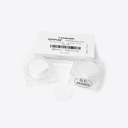 [A09112] Sepapure® Membrane Disc Filter hPTFE, 0.22 µm, 25 mm, 100 Pcs